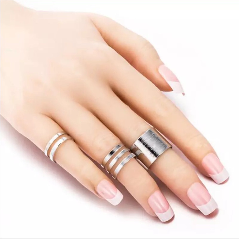 New! Set Of 3 Adjustable Rings! Gold & Silver Ring - Picture 2 of 5